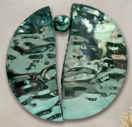 Stainless steel wall art project design detail