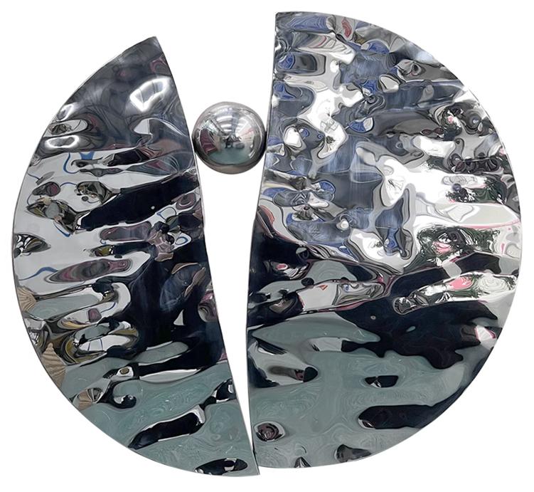 Stainless steel wall art project design detail