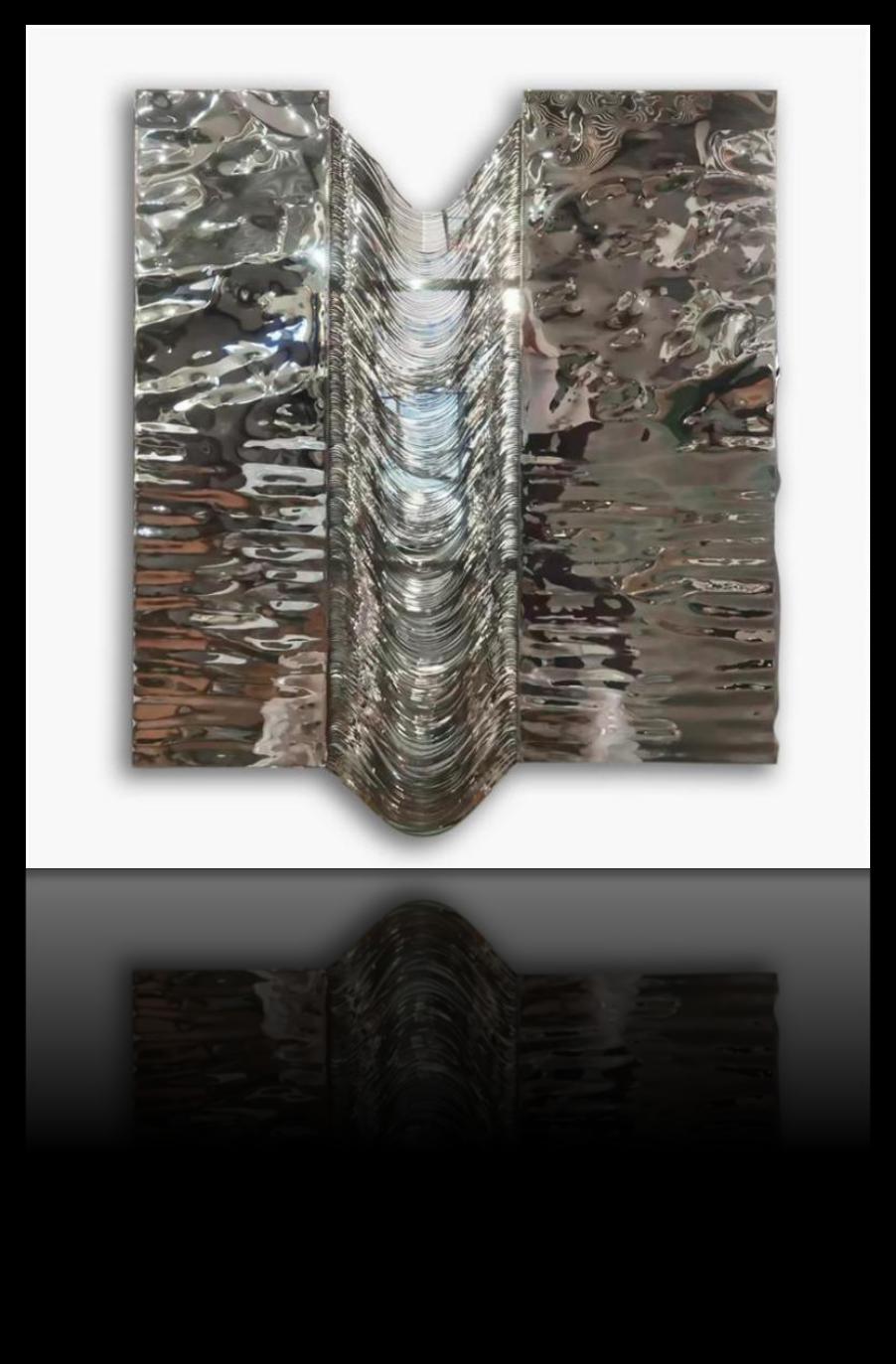 Stainless steel wall art project design detail