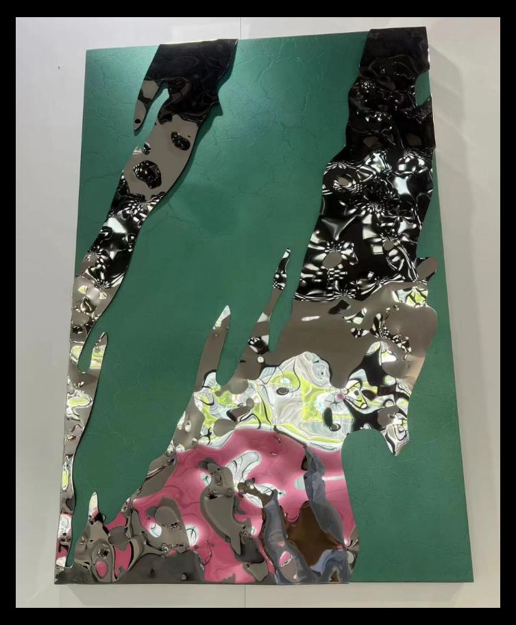 Stainless steel wall art project design detail