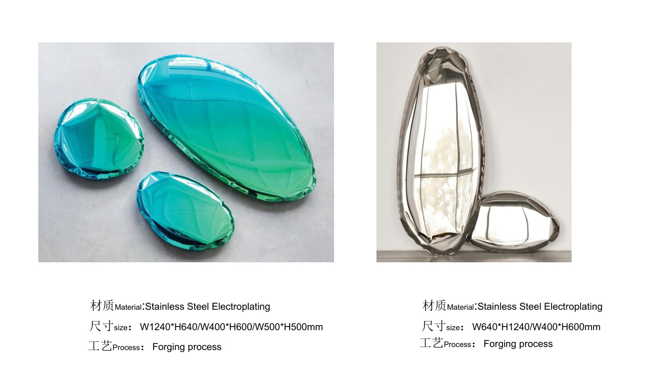 Stainless steel wall art catalogue spread