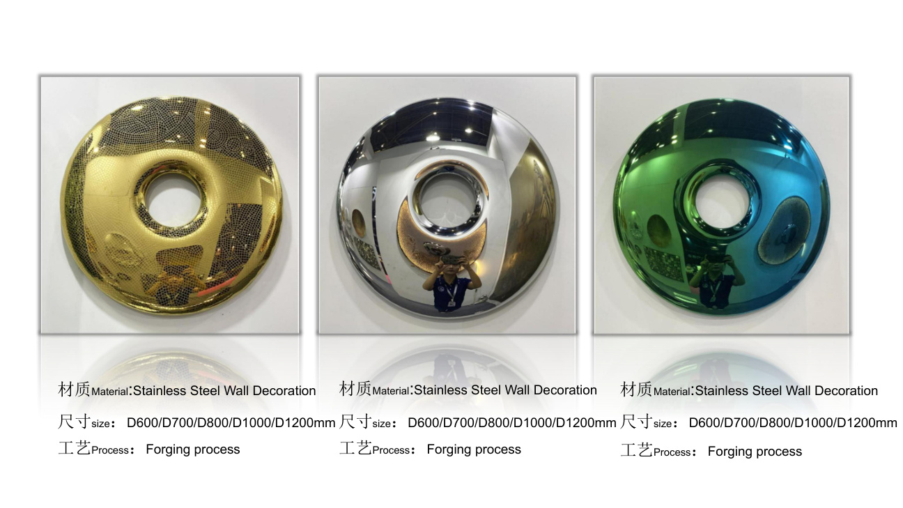 Stainless steel wall art catalogue spread