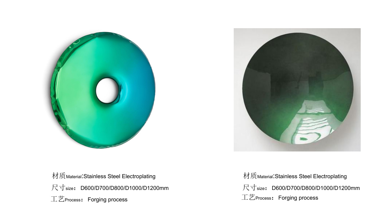 Stainless steel wall art catalogue spread
