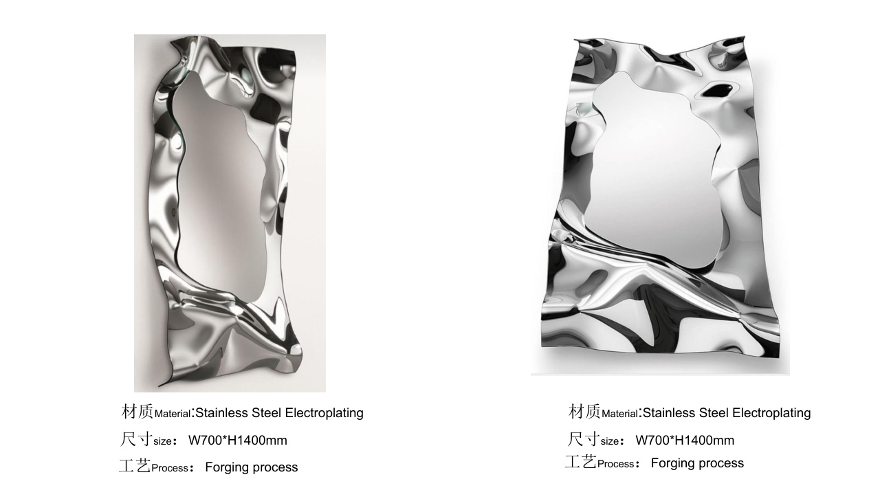 Stainless steel wall art catalogue spread