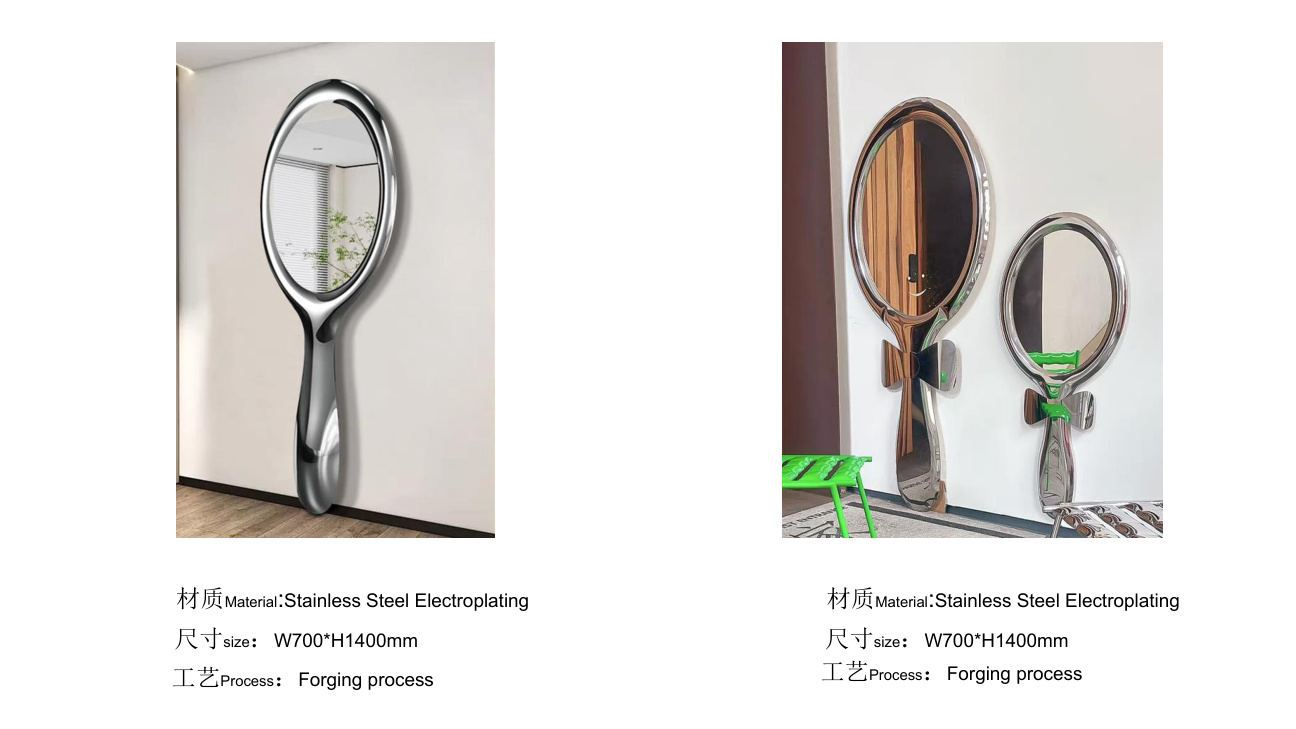 Stainless steel wall art catalogue spread
