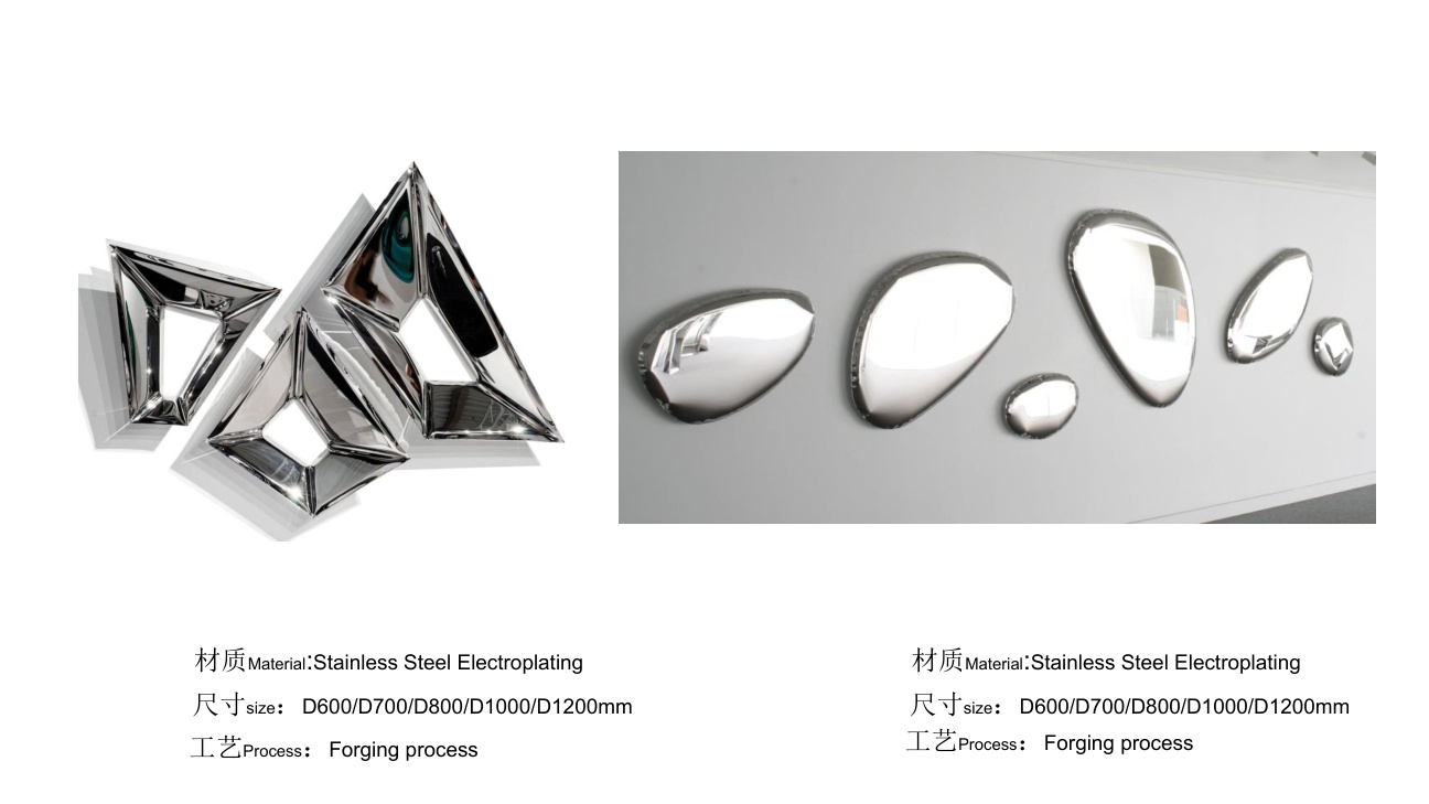 Stainless steel wall art catalogue spread