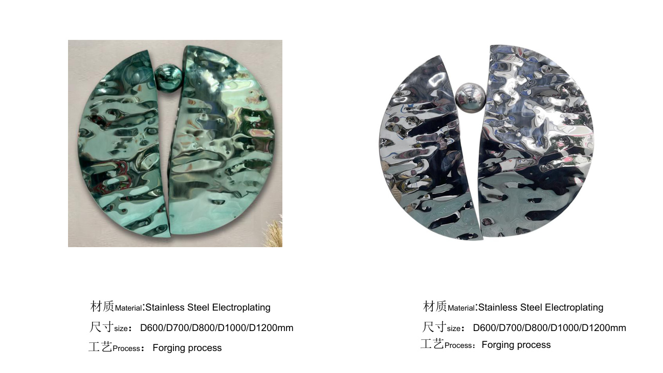 Stainless steel wall art catalogue spread