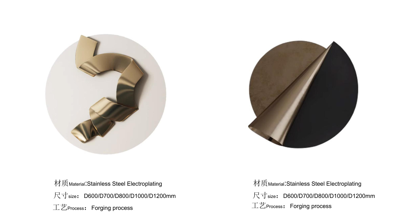 Stainless steel wall art catalogue spread