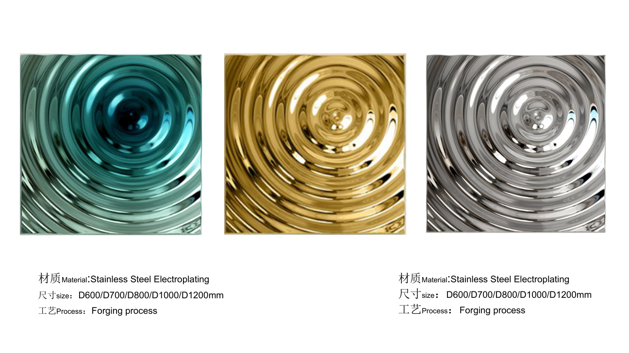 Stainless steel wall art catalogue spread