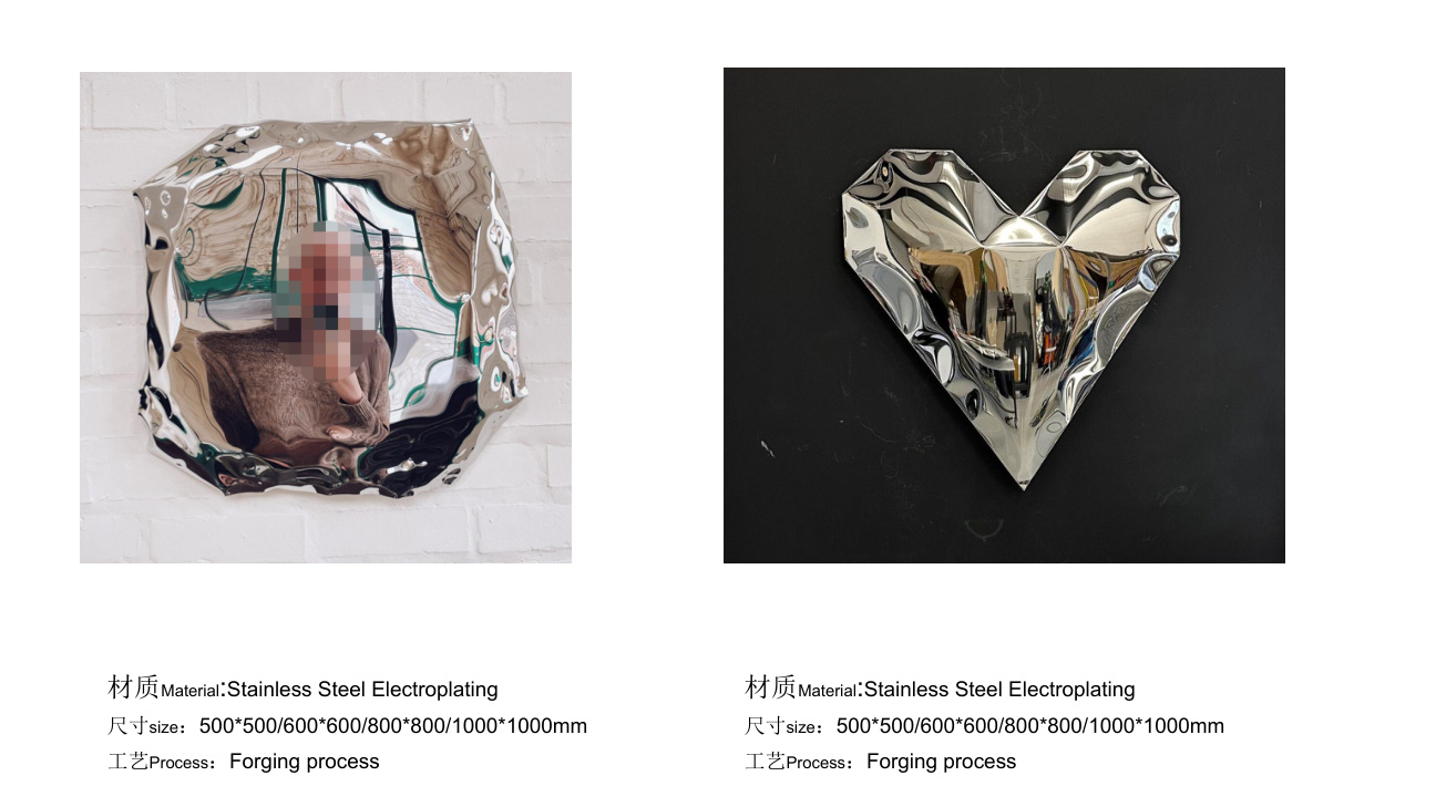 Stainless steel wall art catalogue spread