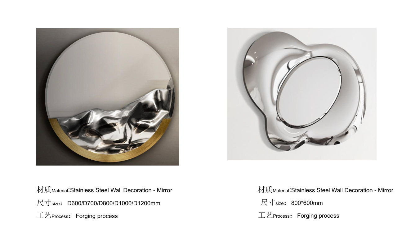 Stainless steel wall art catalogue spread
