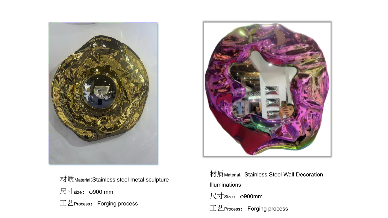 Stainless steel wall art catalogue spread