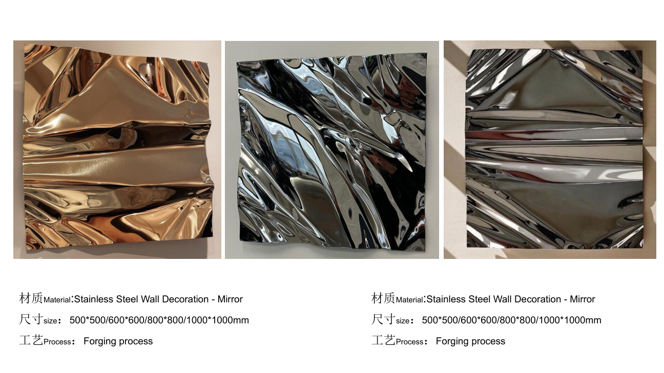 Stainless steel wall art catalogue spread