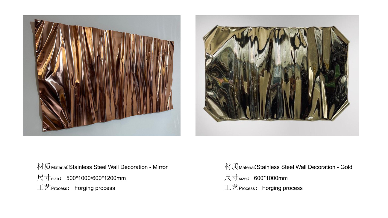 Stainless steel wall art catalogue spread