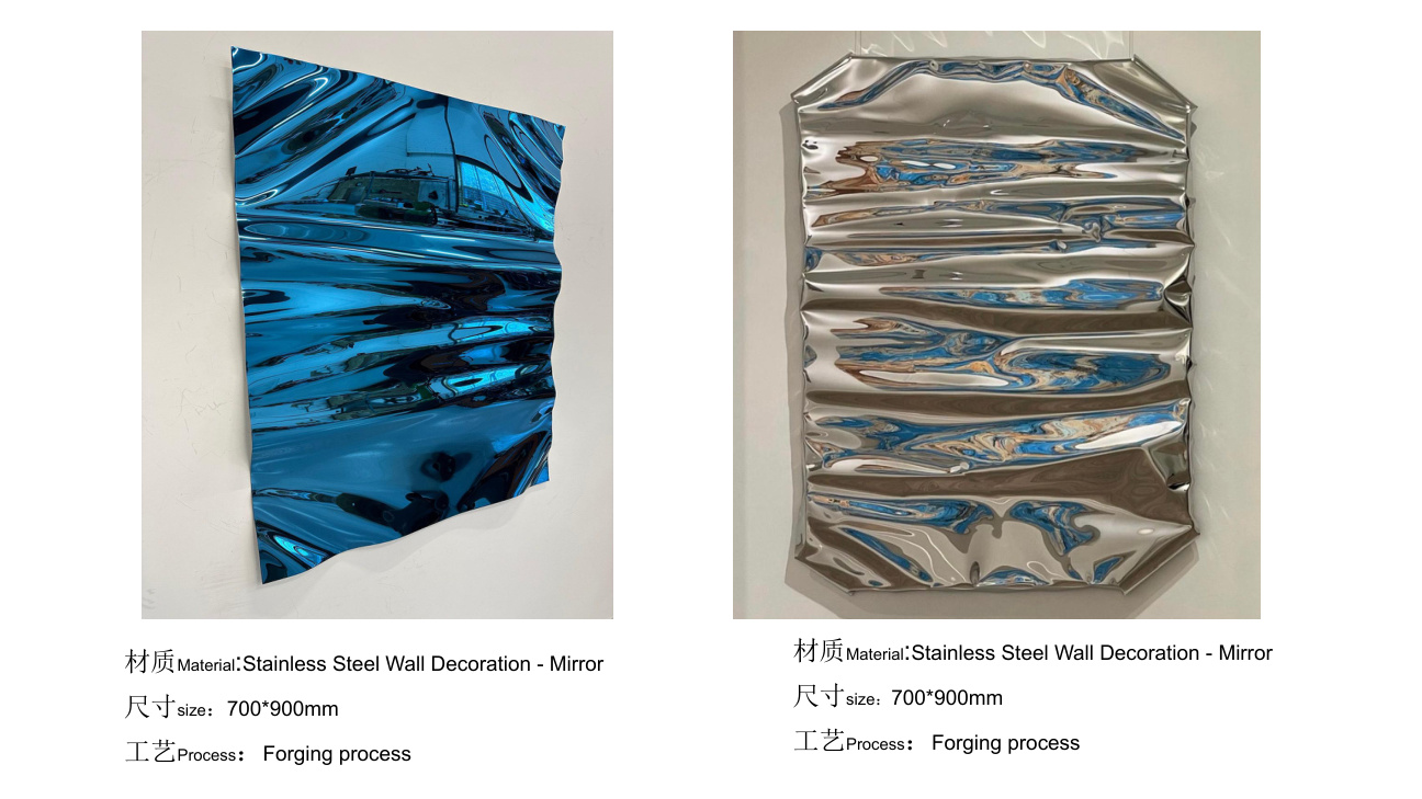 Stainless steel wall art catalogue spread
