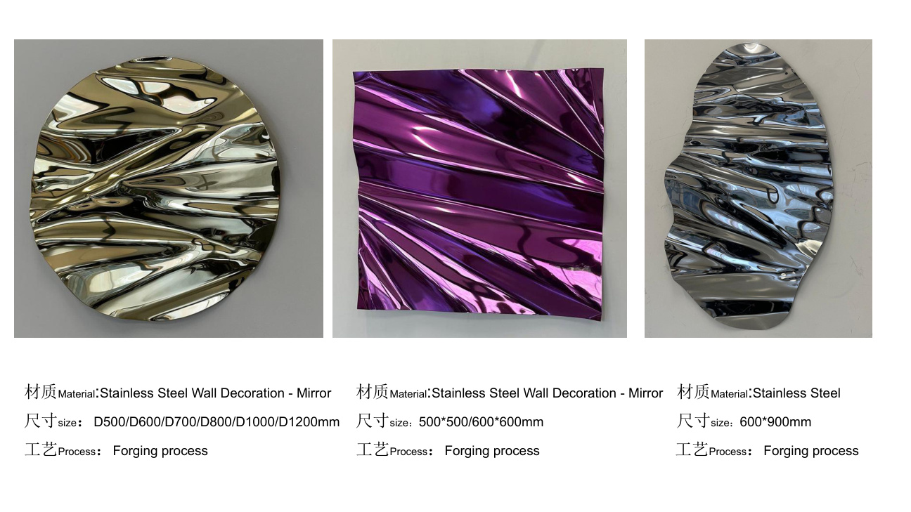 Stainless steel wall art catalogue spread