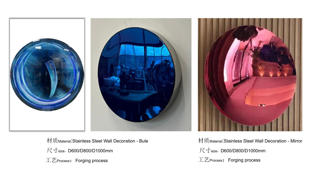 Stainless steel wall art catalogue spread