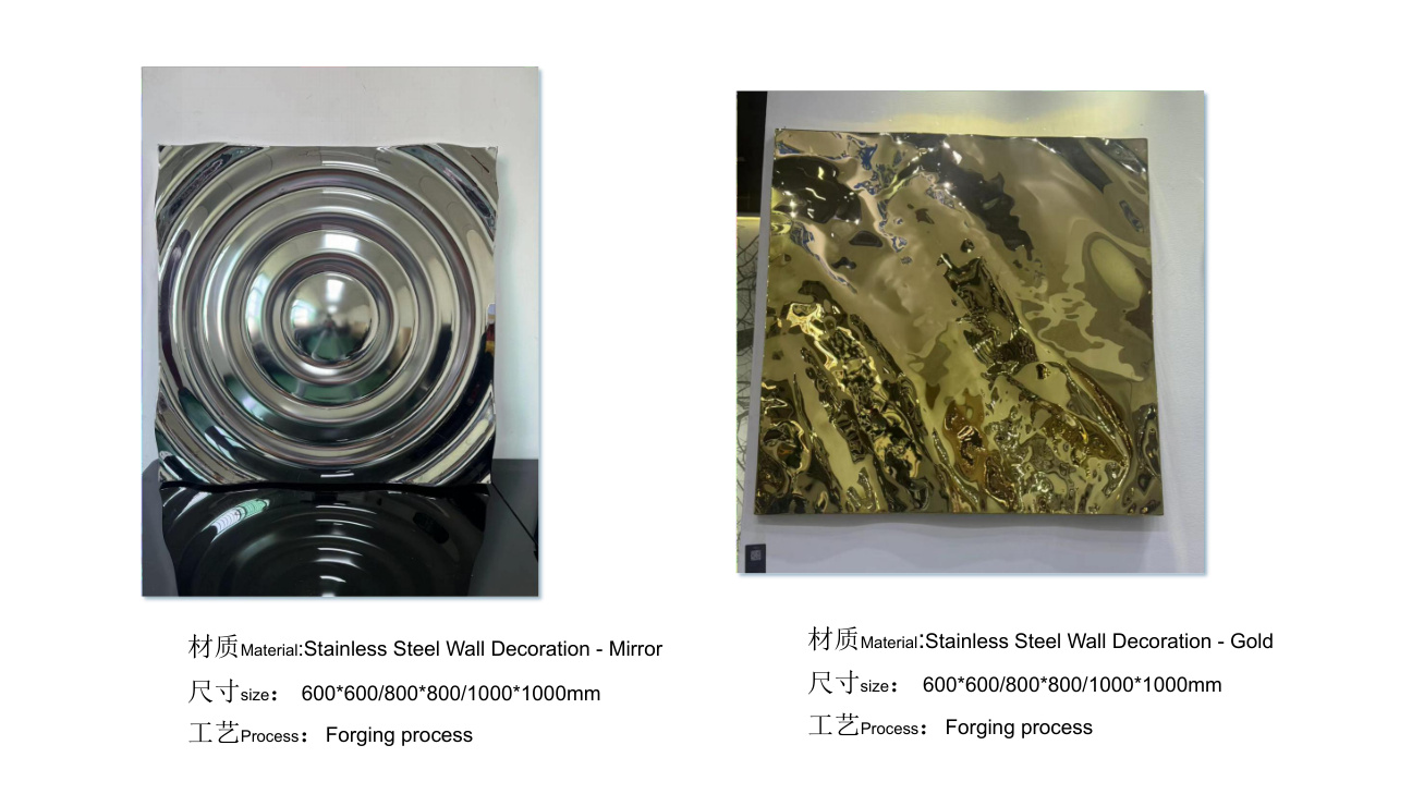 Stainless steel wall art catalogue spread