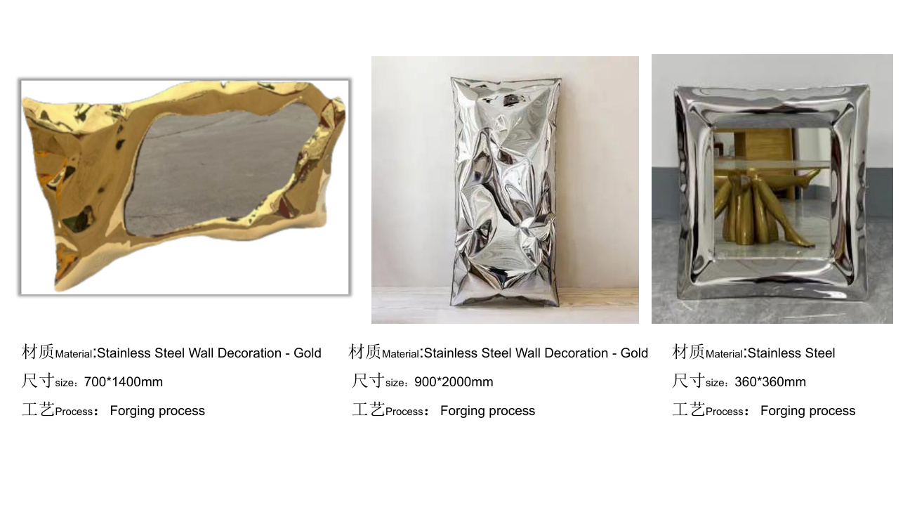 Stainless steel wall art catalogue spread