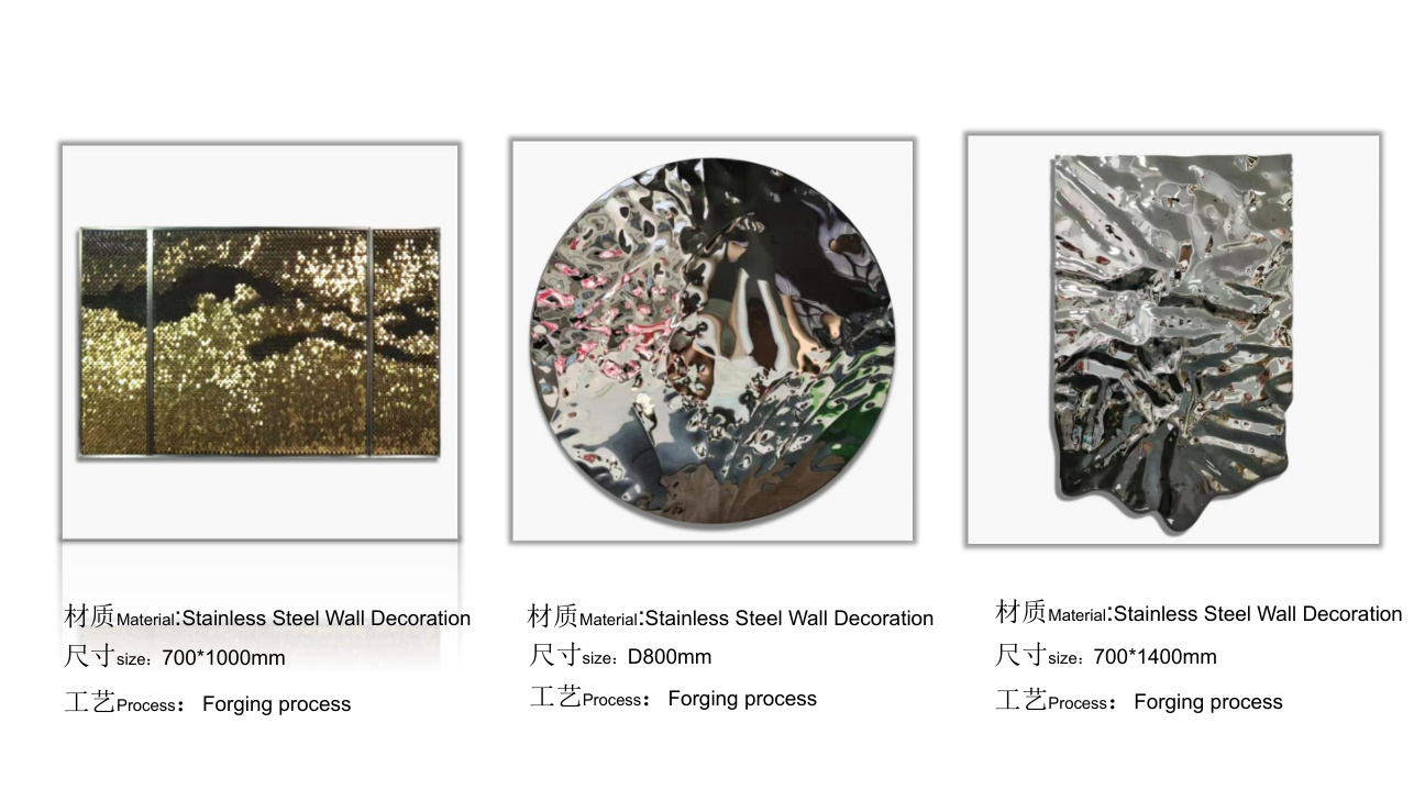 Stainless steel wall art catalogue spread