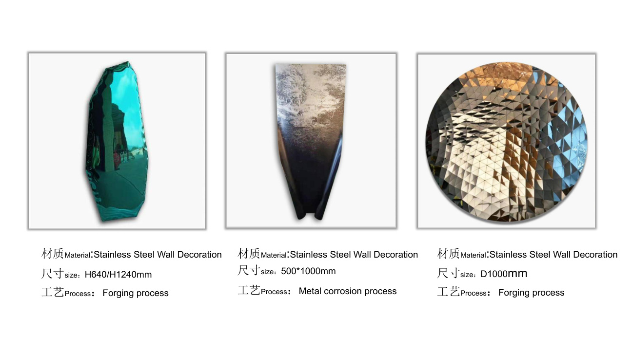 Stainless steel wall art catalogue spread