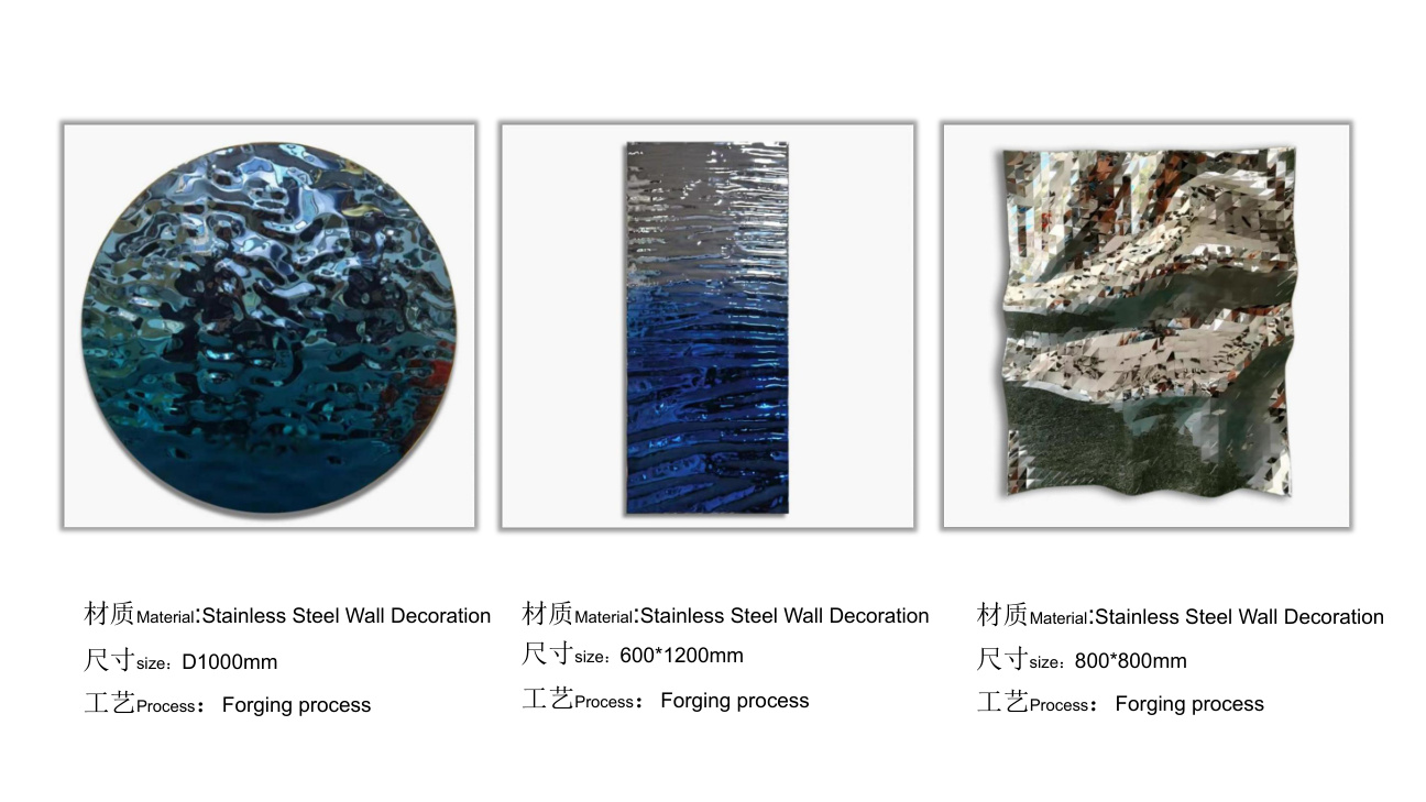 Stainless steel wall art catalogue spread