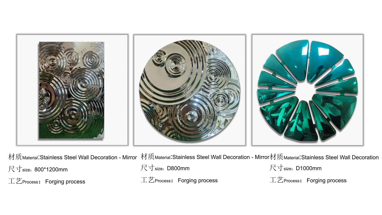 Stainless steel wall art catalogue spread