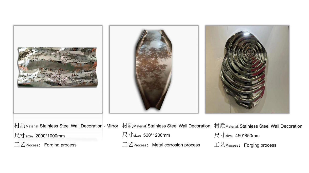 Stainless steel wall art catalogue spread