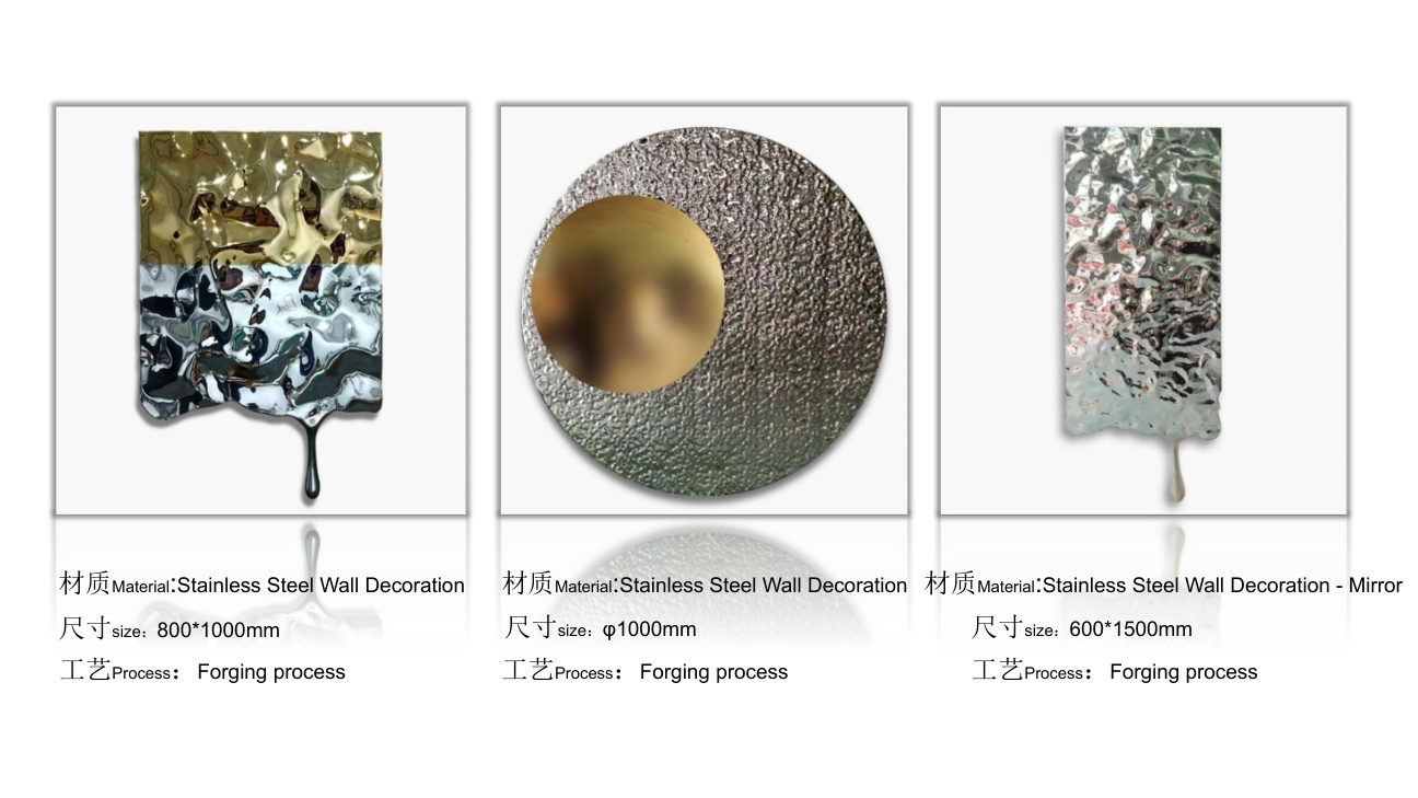 Stainless steel wall art catalogue spread