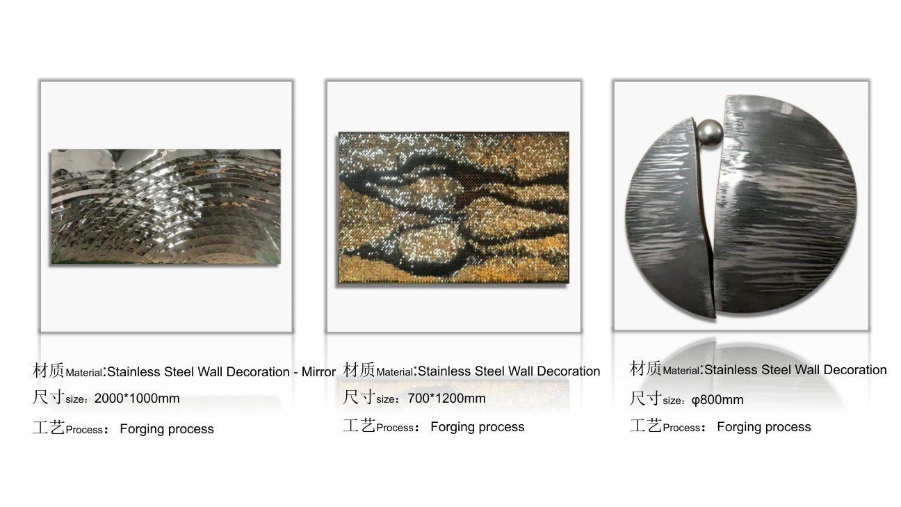Stainless steel wall art catalogue spread