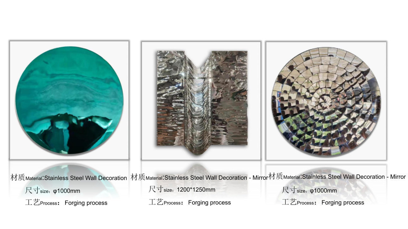 Stainless steel wall art catalogue spread