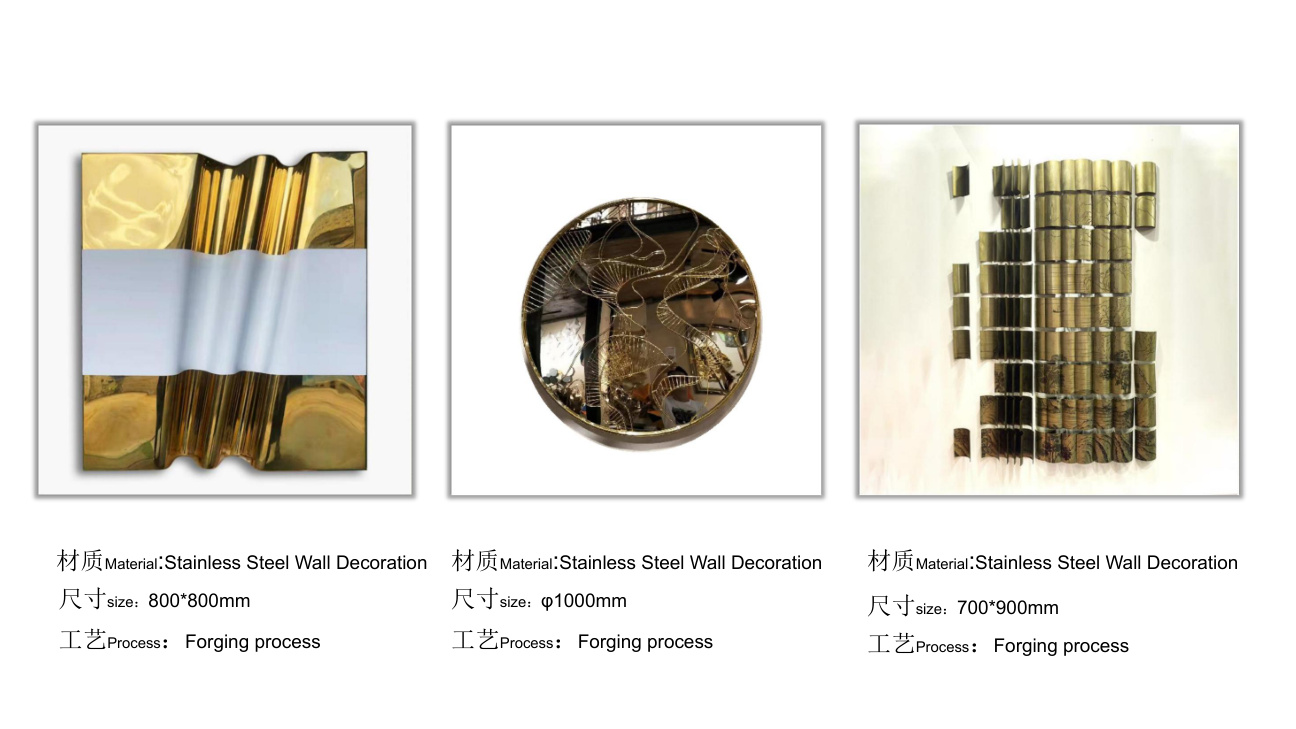 Stainless steel wall art catalogue spread