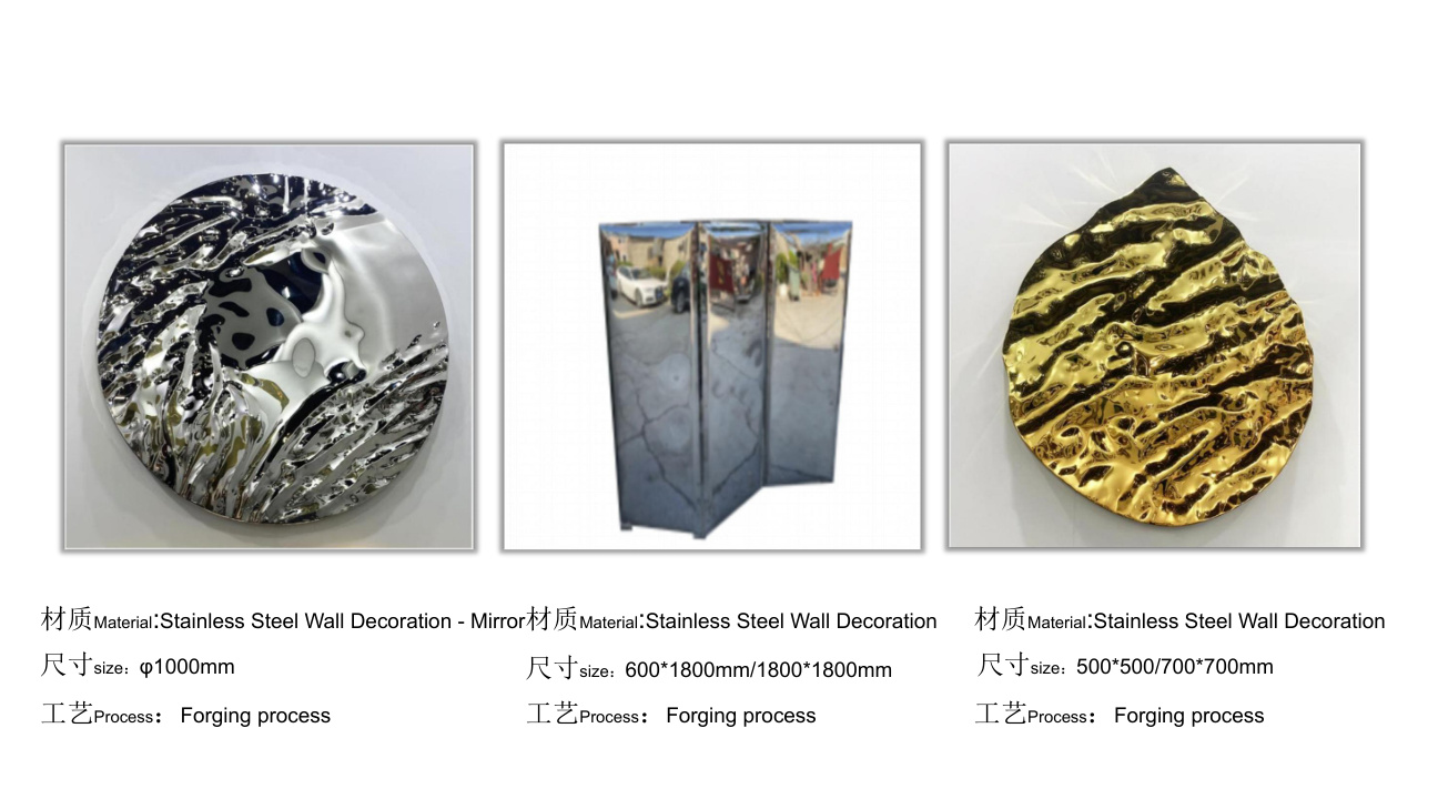 Stainless steel wall art catalogue spread