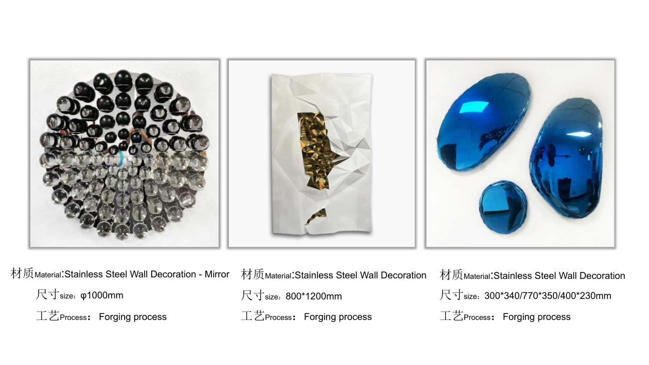 Stainless steel wall art catalogue spread