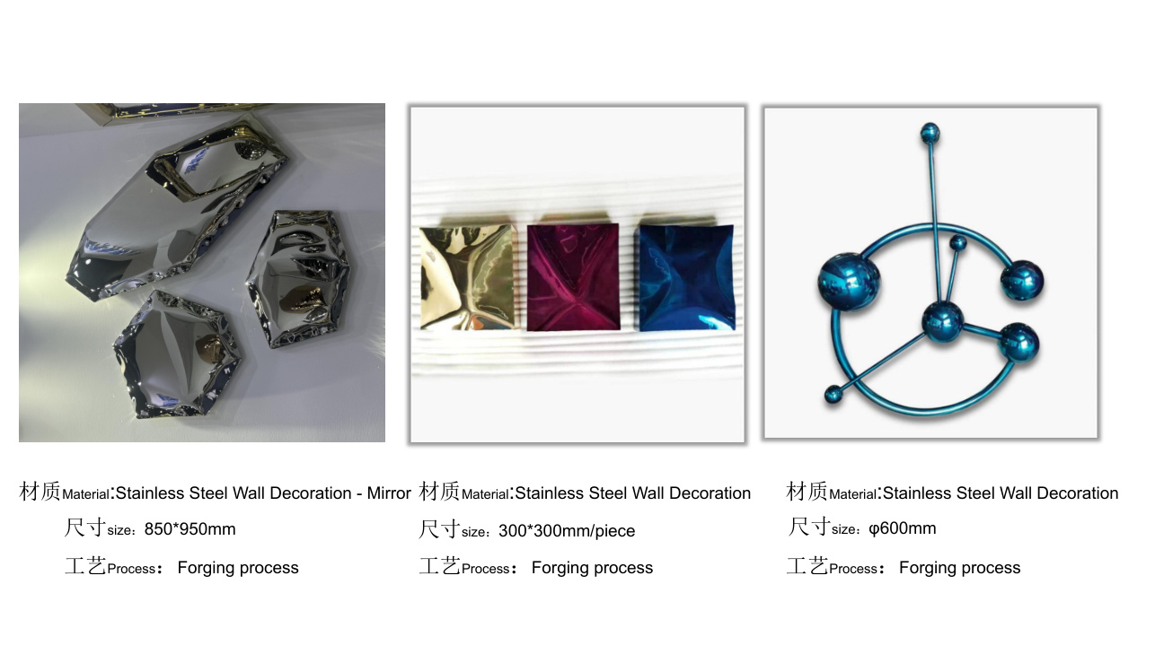 Stainless steel wall art catalogue spread