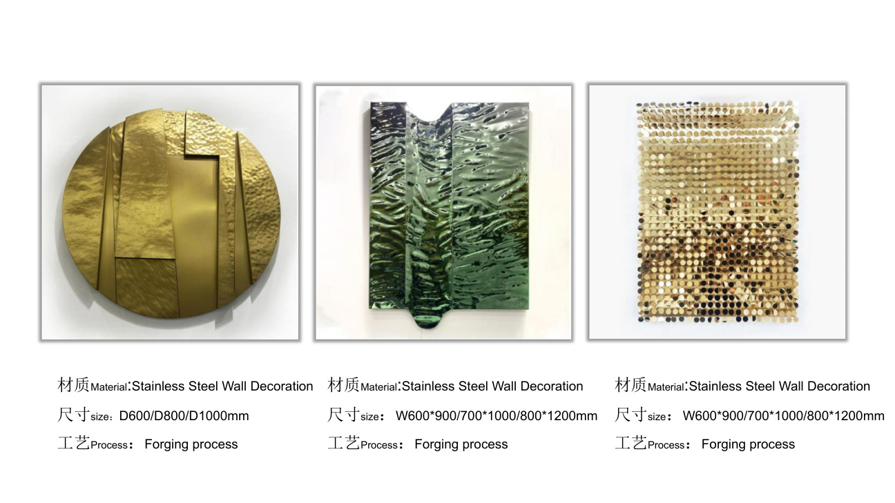 Stainless steel wall art catalogue spread