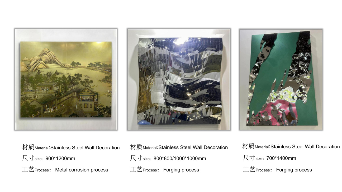 Stainless steel wall art catalogue spread