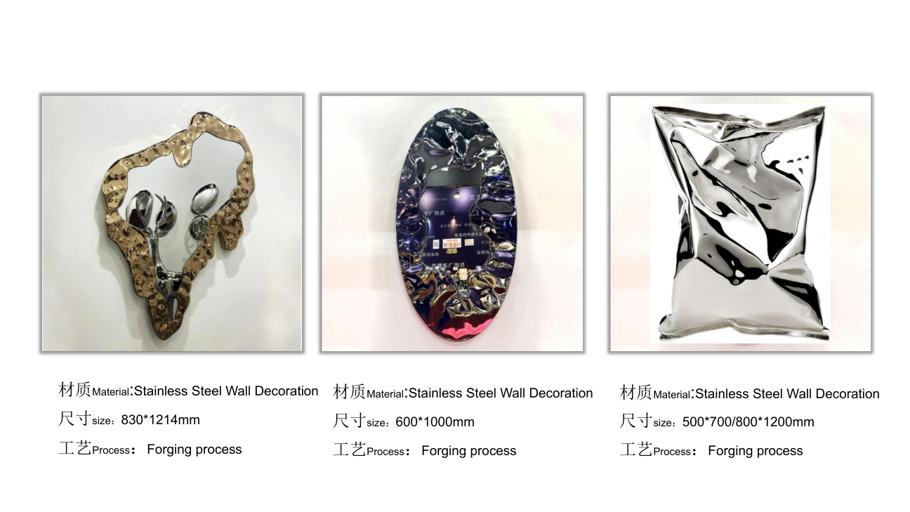 Stainless steel wall art catalogue spread
