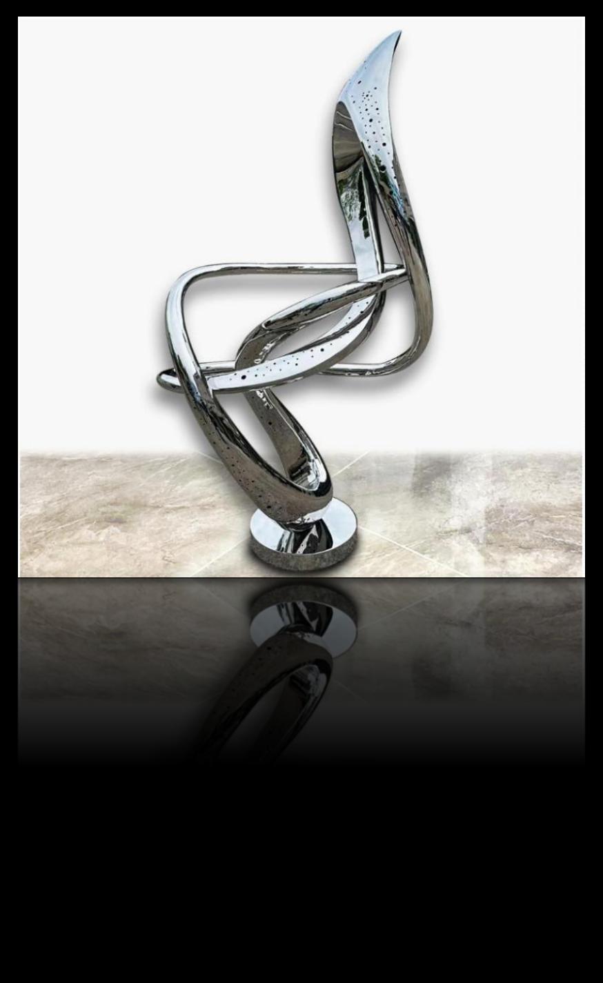 Architectural stainless steel sculpture project design detail