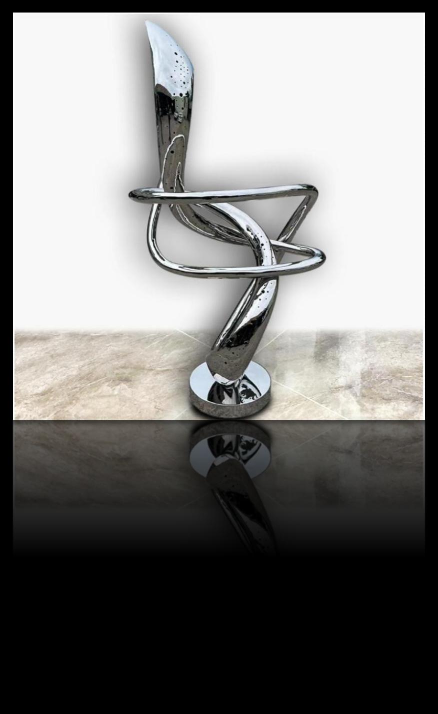 Architectural stainless steel sculpture project design detail