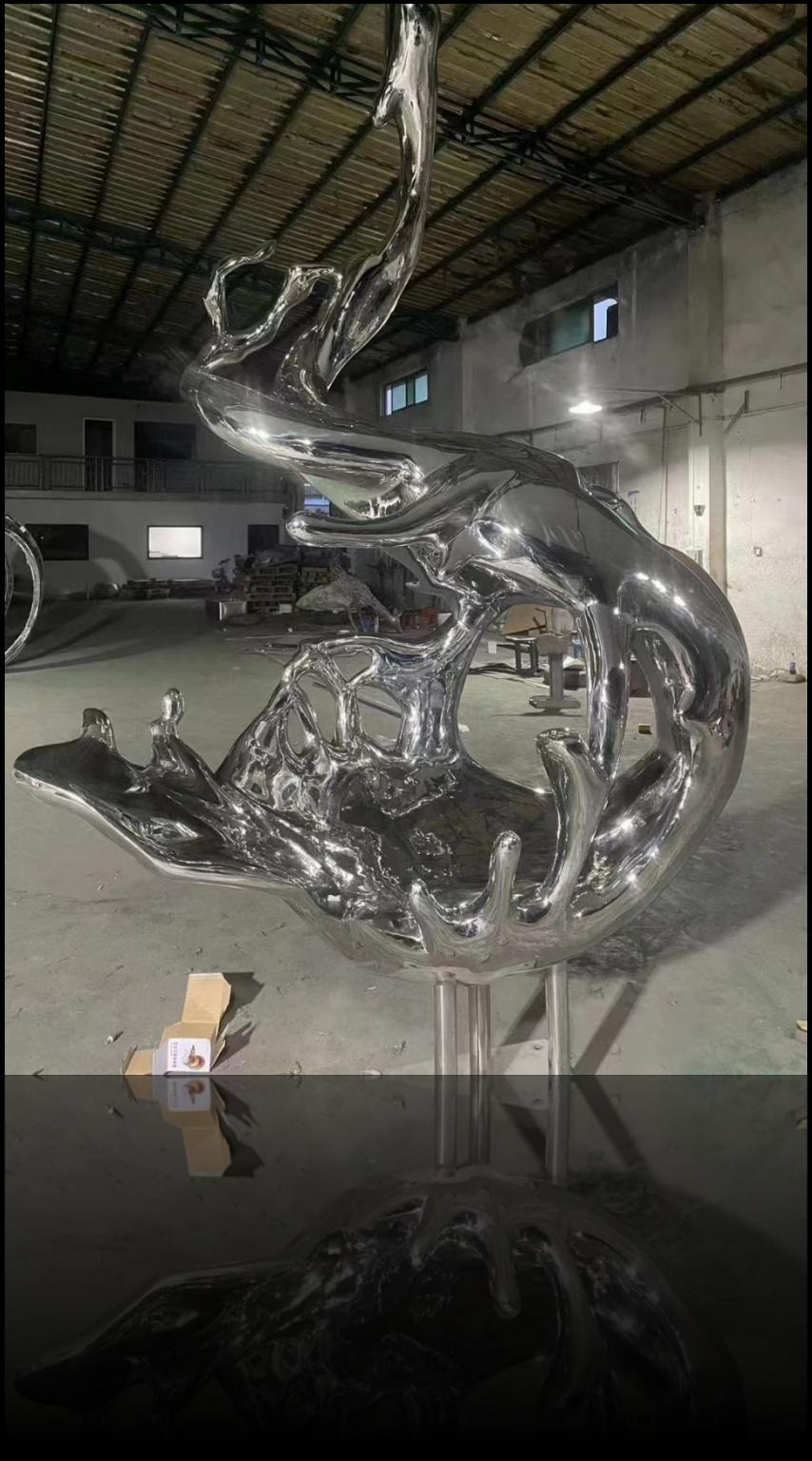 Architectural stainless steel sculpture project design detail