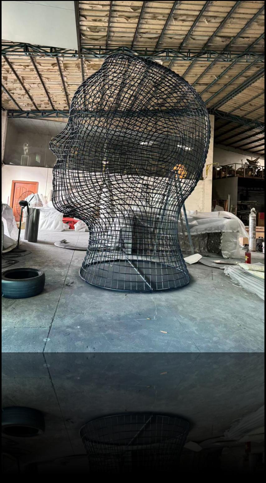 Architectural stainless steel sculpture project design detail