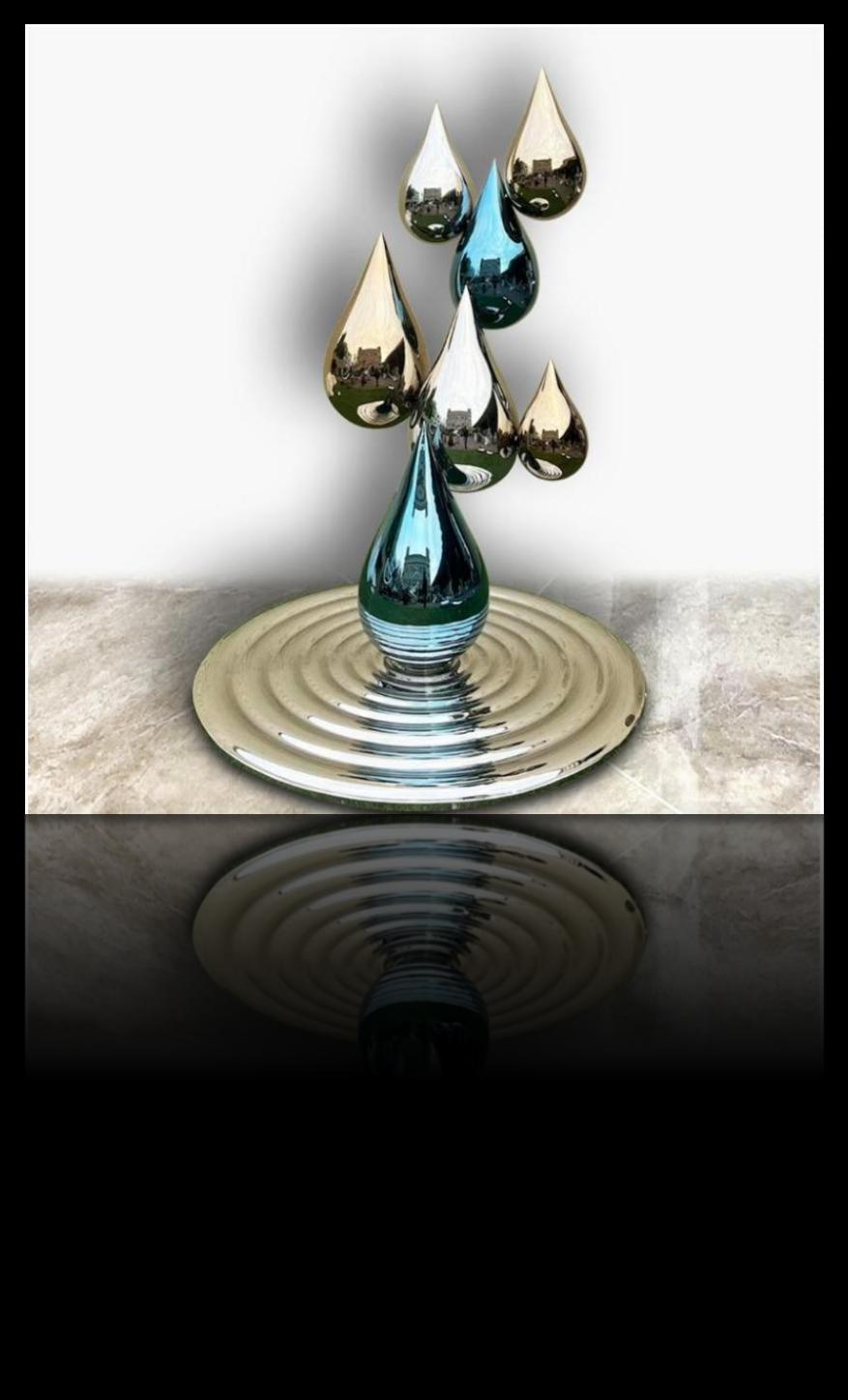Architectural stainless steel sculpture project design detail