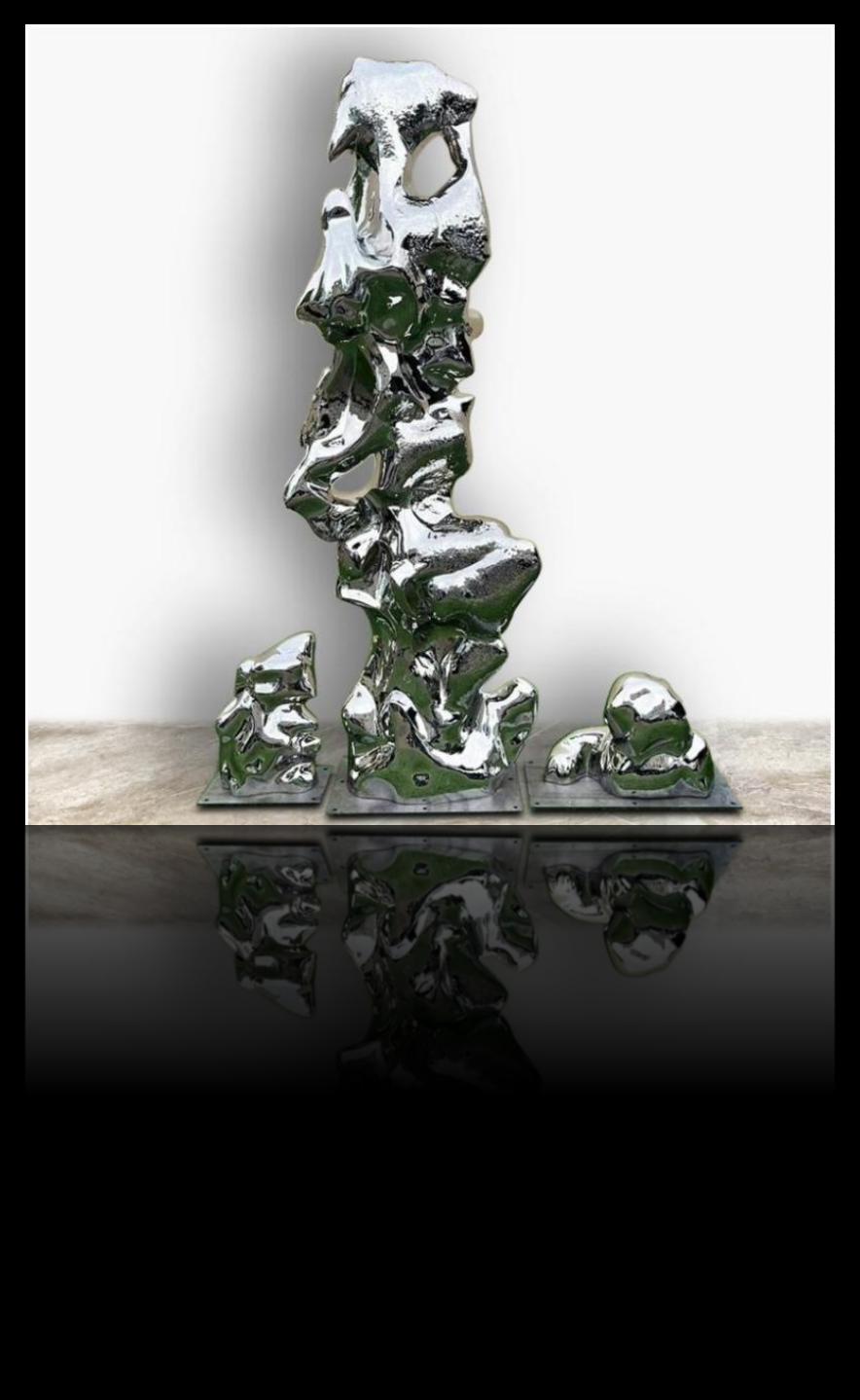 Architectural stainless steel sculpture project design detail