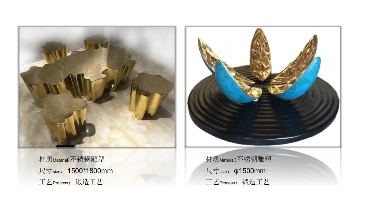 Architectural stainless steel sculpture catalogue spread