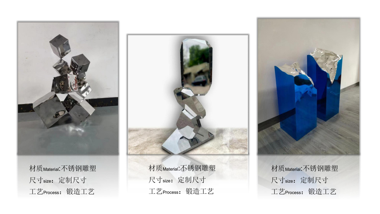 Architectural stainless steel sculpture catalogue spread