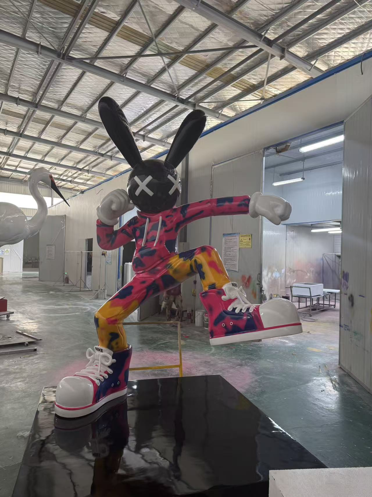 Character and IP sculpture in its original project or workshop setting