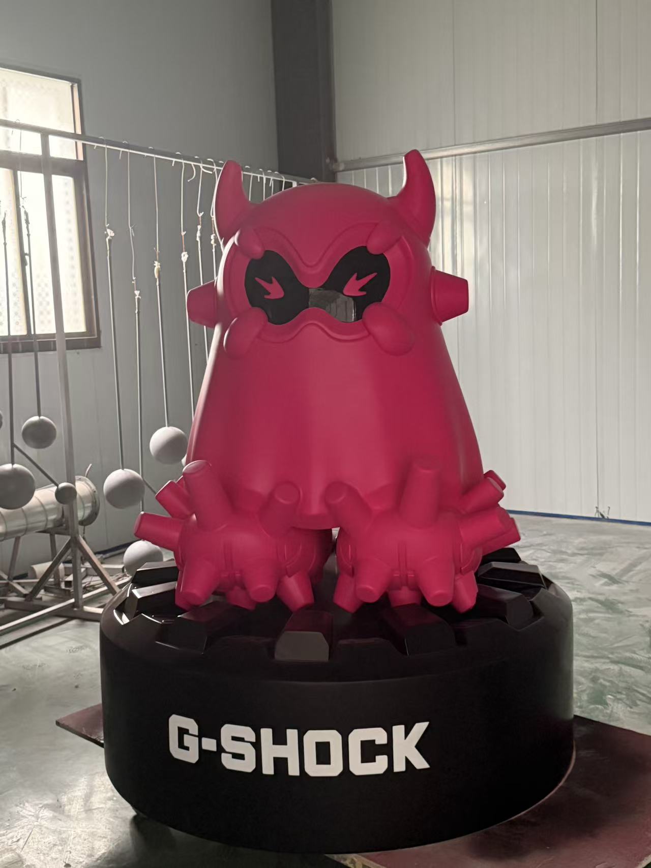 Character and IP sculpture in its original project or workshop setting