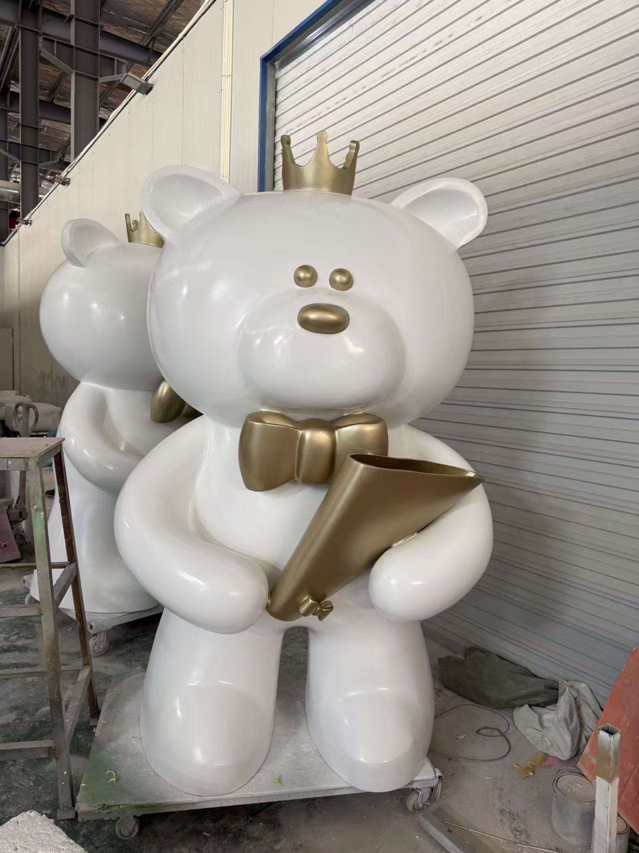 Character and IP sculpture in its original project or workshop setting