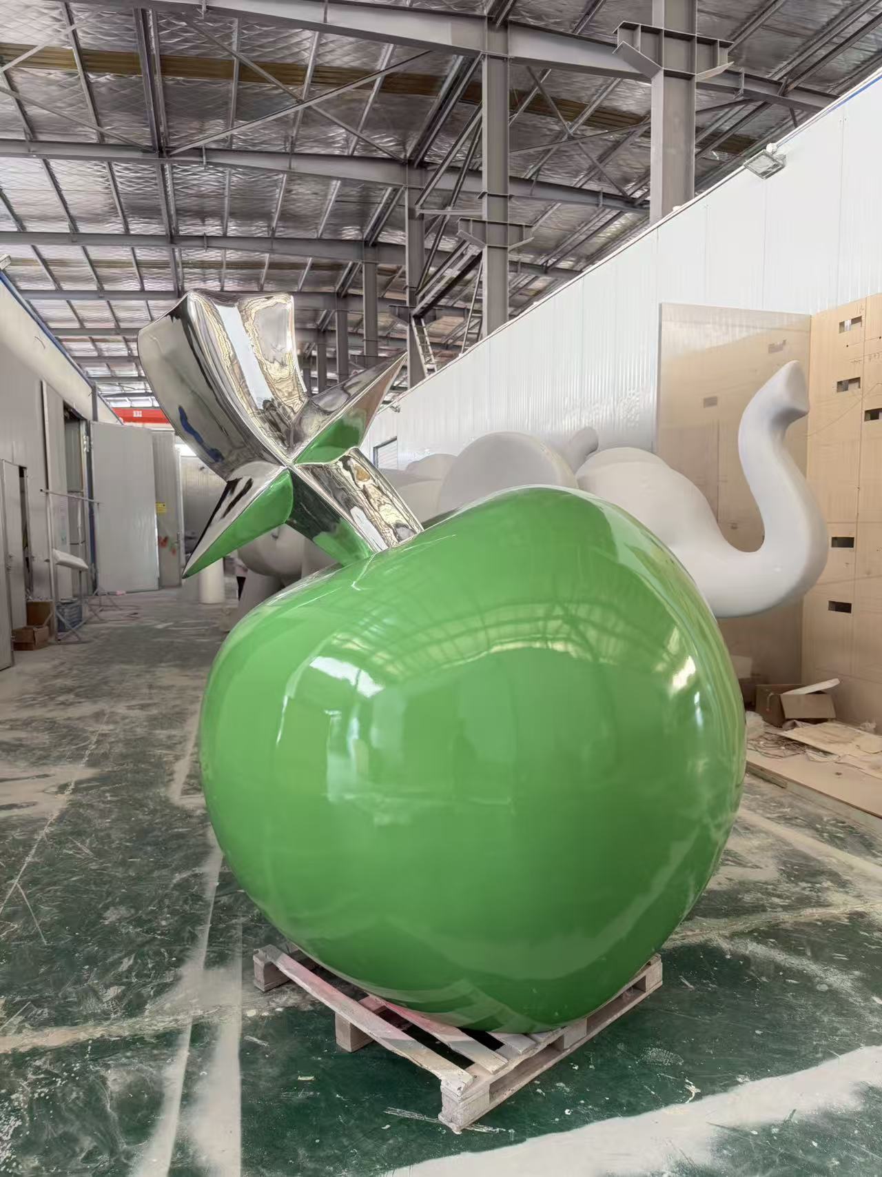 Custom landmark sculpture in its original project or workshop setting